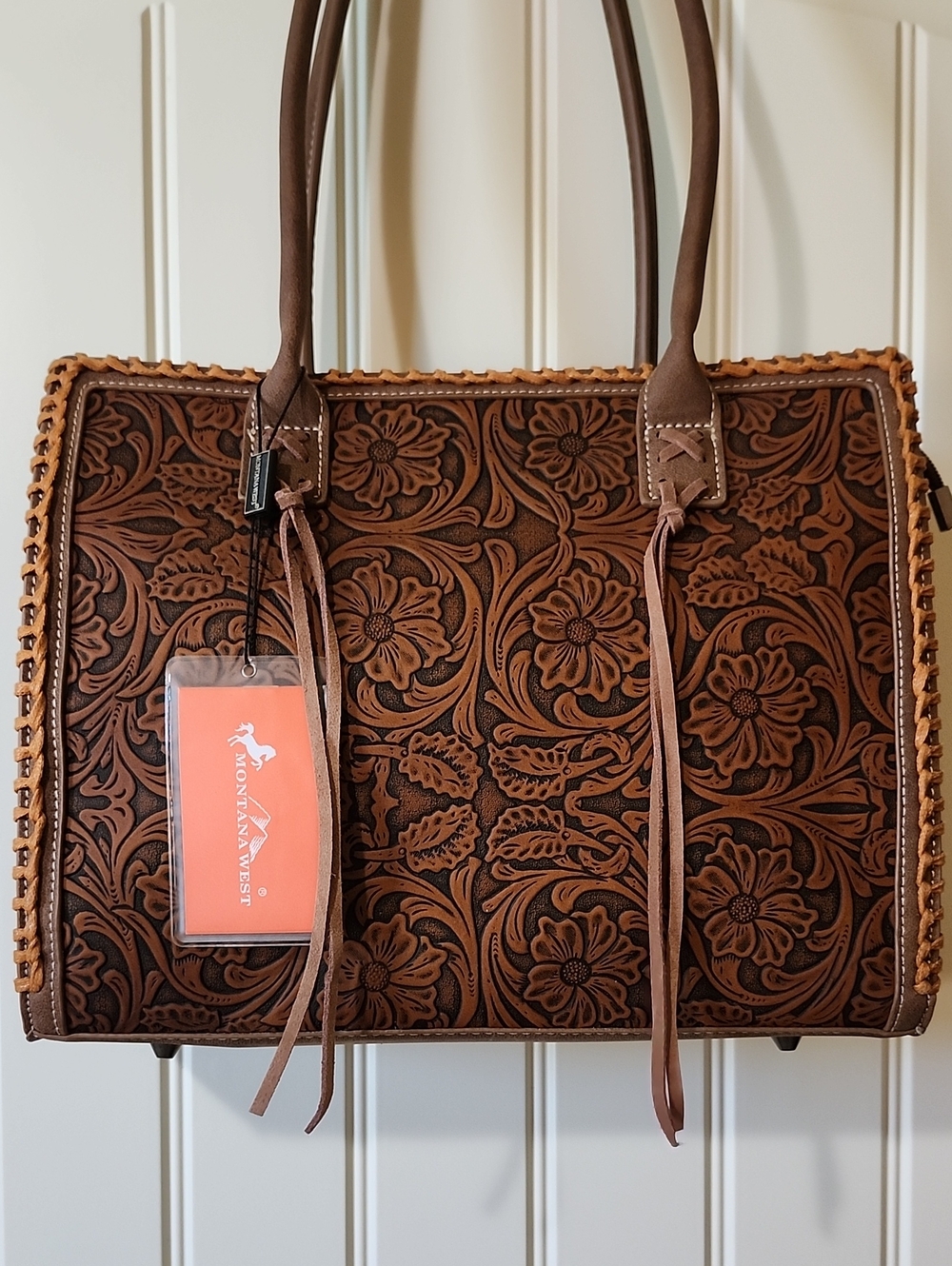 Montana West Floral Tooled Tote Bag NWT